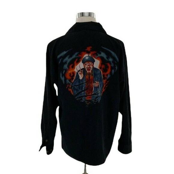 Check-In Shirt Mens Large Metallica Punk Rock Japanese Graphic Long Sleeve Top - Picture 3 of 11
